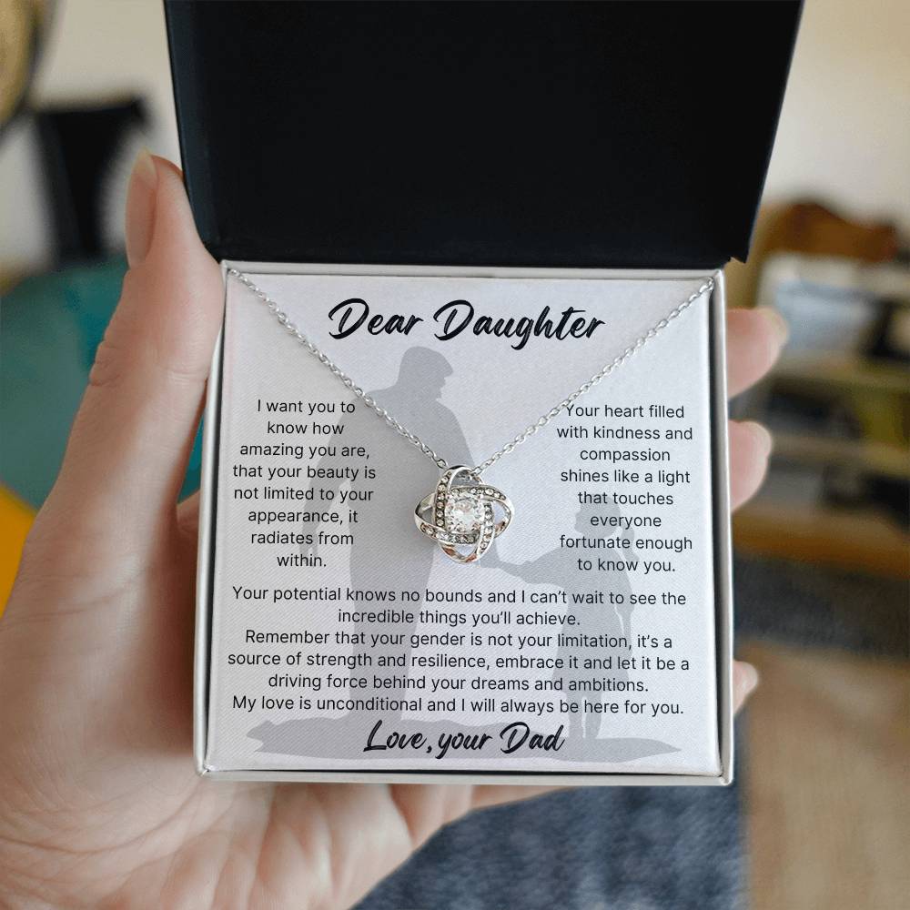 DAD DAUGHTER UNCONDITIONAL LOVEKNOT NECKLACE