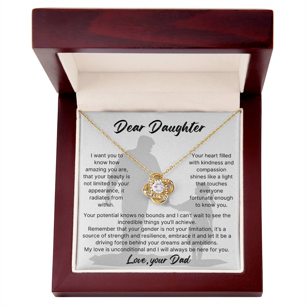 DAD DAUGHTER UNCONDITIONAL LOVEKNOT NECKLACE