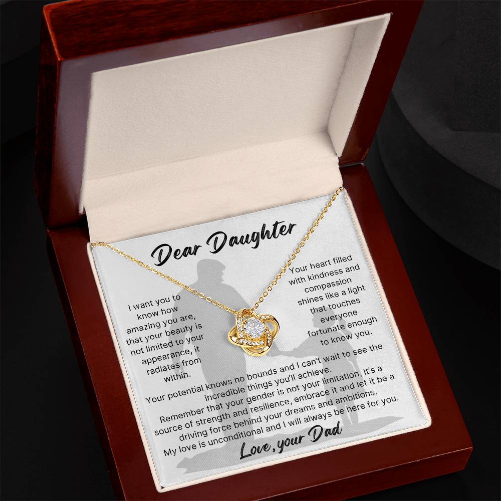 DAD DAUGHTER UNCONDITIONAL LOVEKNOT NECKLACE