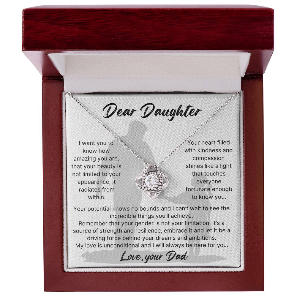 DAD DAUGHTER UNCONDITIONAL LOVEKNOT NECKLACE