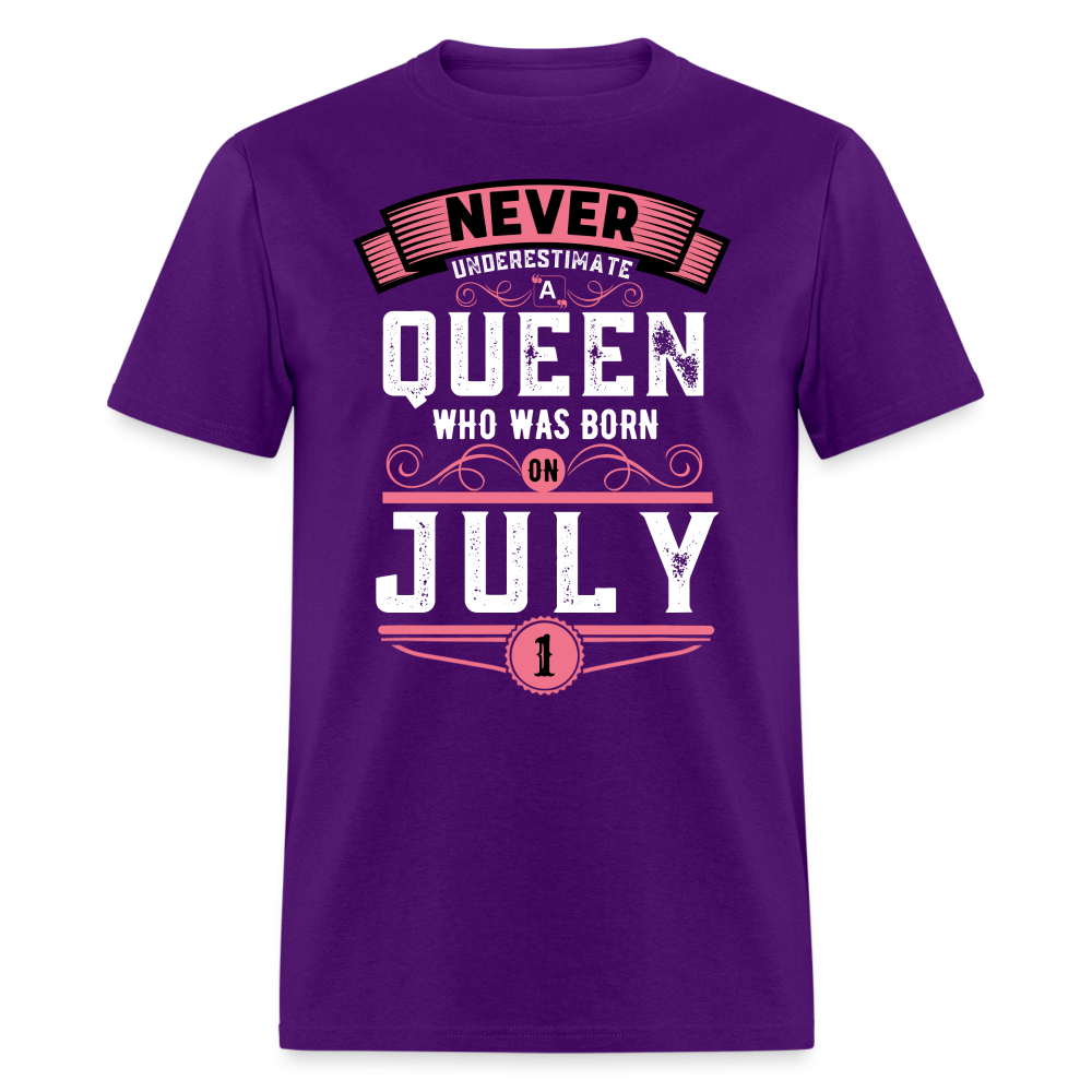 1ST JULY NEVER UNDERESTIMATE SHIRT - purple
