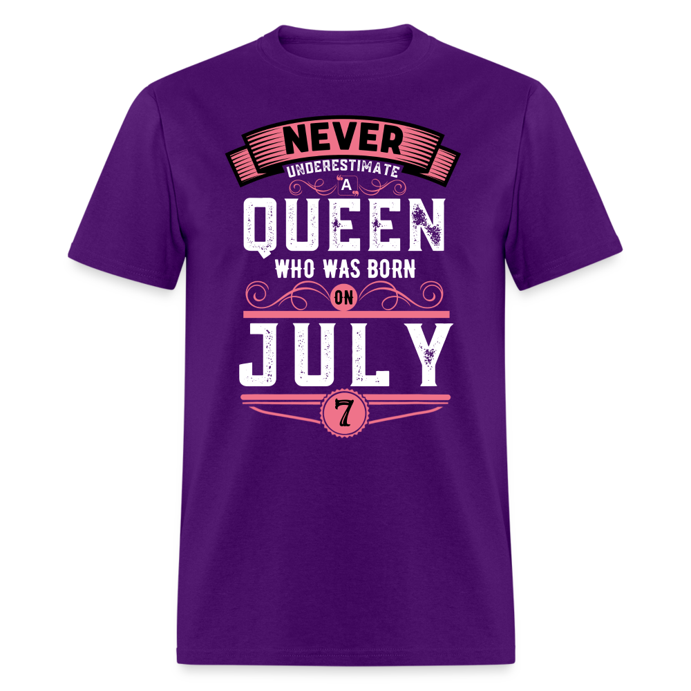 7TH JULY NEVER UNDERESTIMATE SHIRT - purple