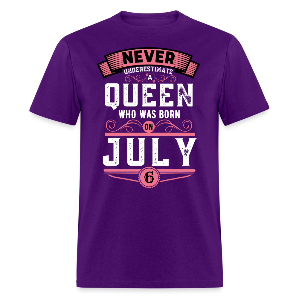 6TH JULY NEVER UNDERESTIMATE SHIRT - purple