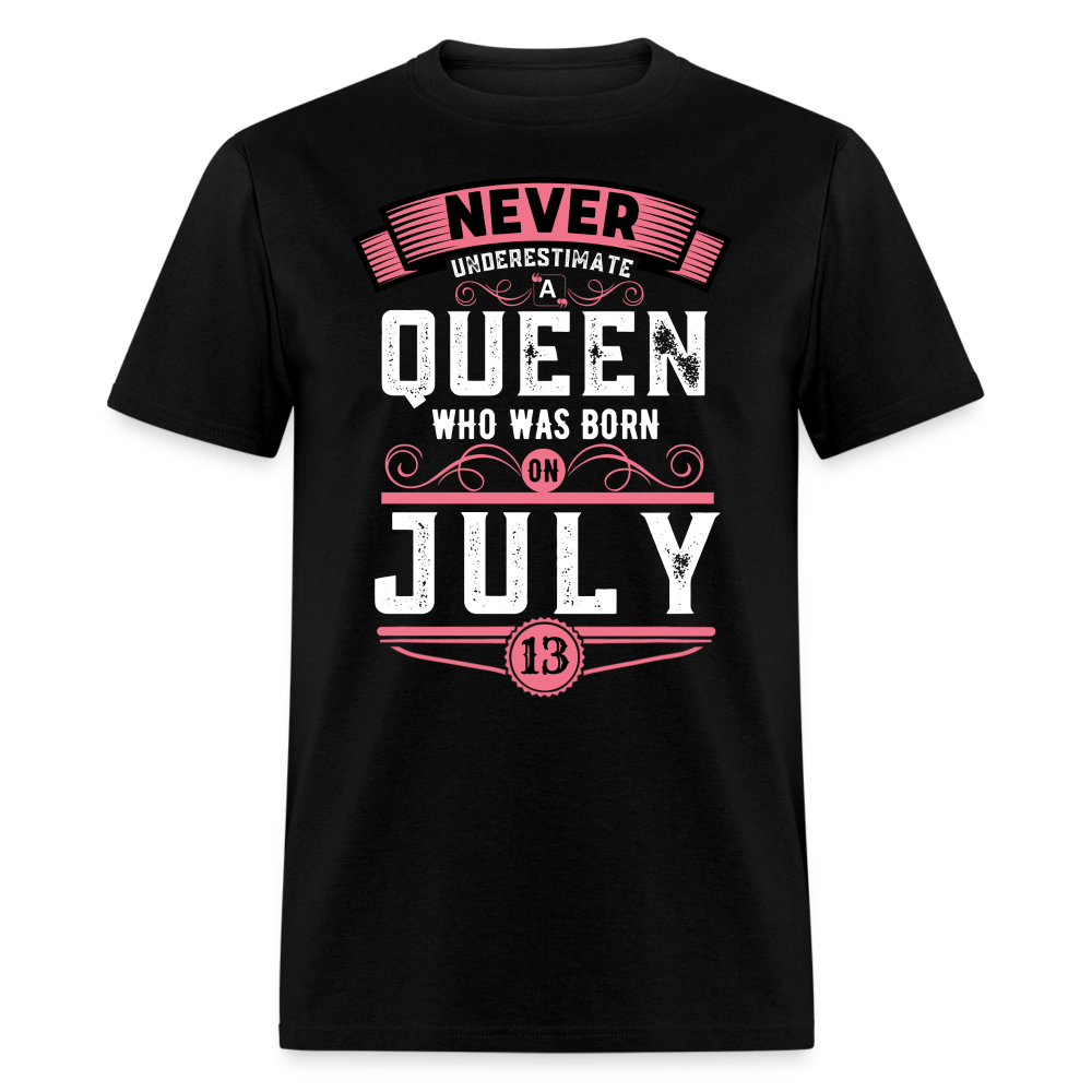 13TH JULY NEVER UNDERESTIMATE SHIRT - black