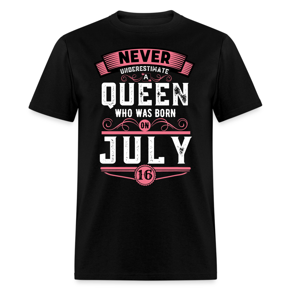 16TH JULY NEVER UNDERESTIMATE SHIRT - black