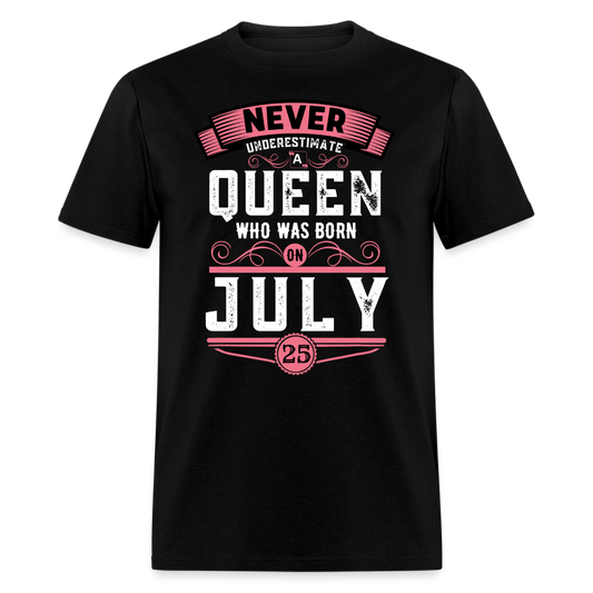 25TH JULY NEVER UNDERESTIMATE SHIRT - black