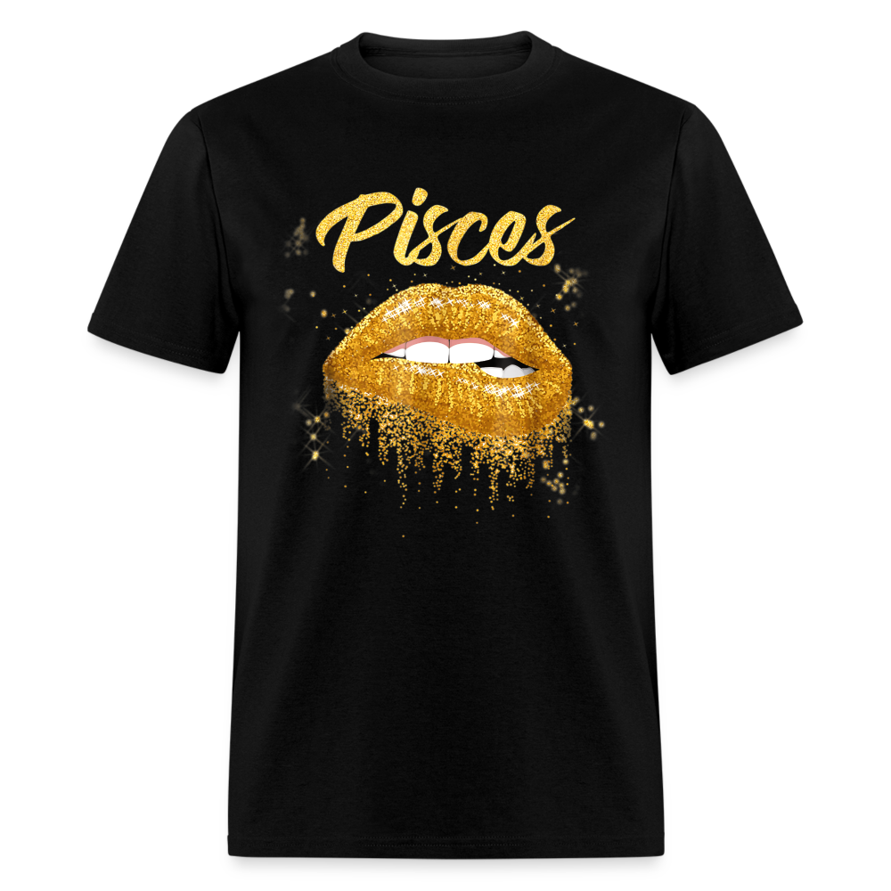 PISCES GOLD LIPS SHIRT - black