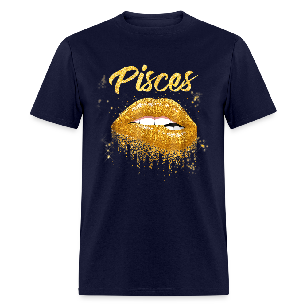 PISCES GOLD LIPS SHIRT - navy