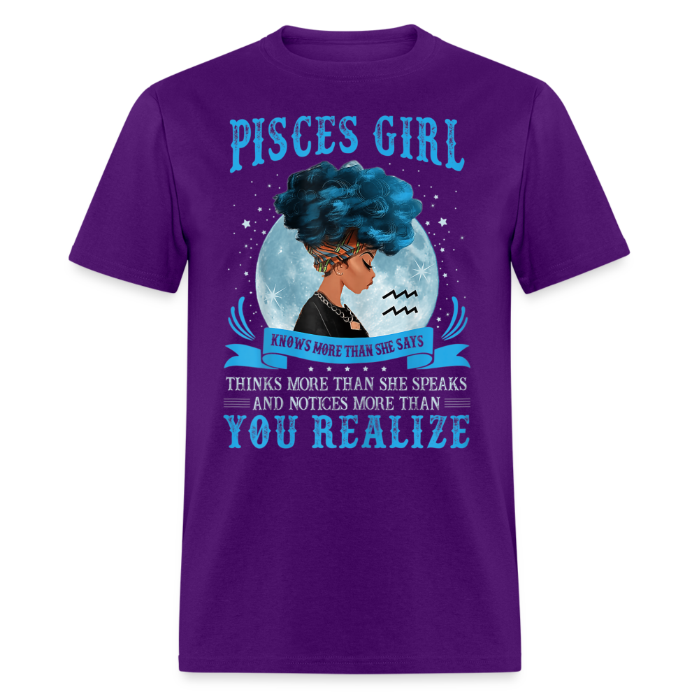 PISCES GIRL KNOWS BLUE SHIRT - purple