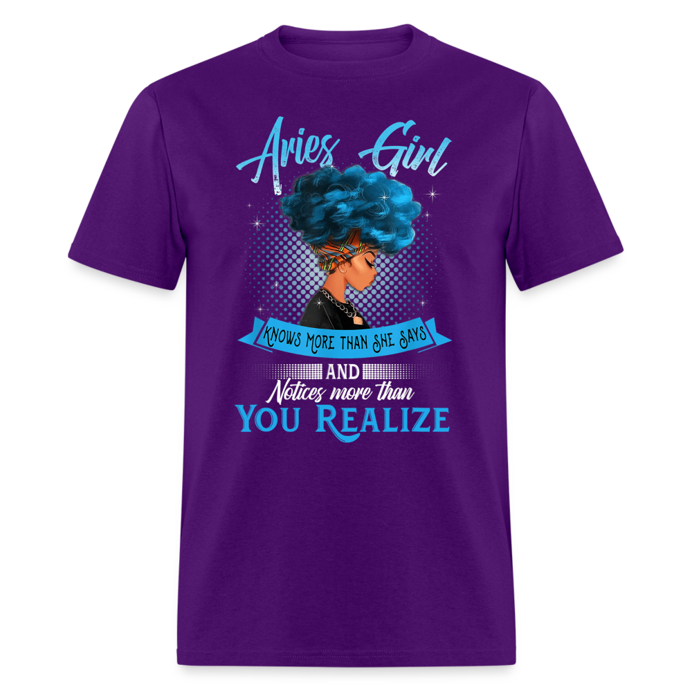 ARIES GIRL KNOWS MORE BLUE SHIRT - purple