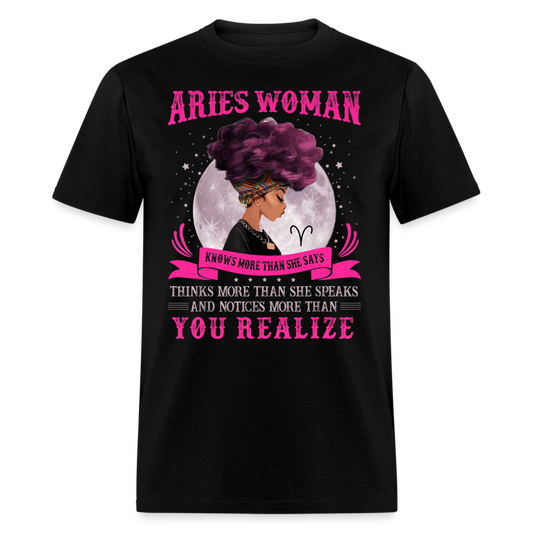 ARIES WOMAN KNOWS MORE SHIRT - black