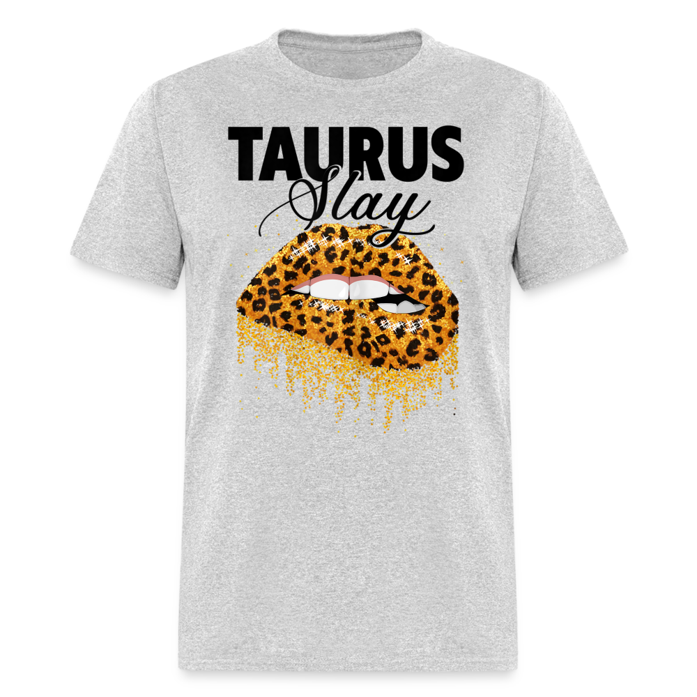 TAURUS LEOPARD LIPS SHIRT - heather gray