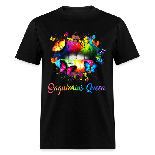 SAGITTARIUS BUTTERFLY LIPS SHIRT - black