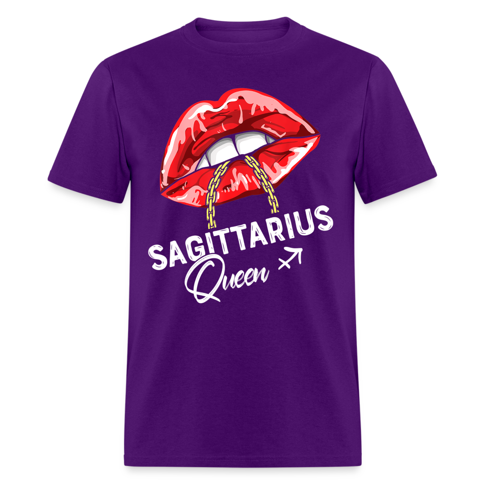 SAGITTARIUS RED LIPS SHIRT - purple