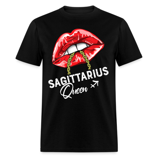 SAGITTARIUS RED LIPS SHIRT - black