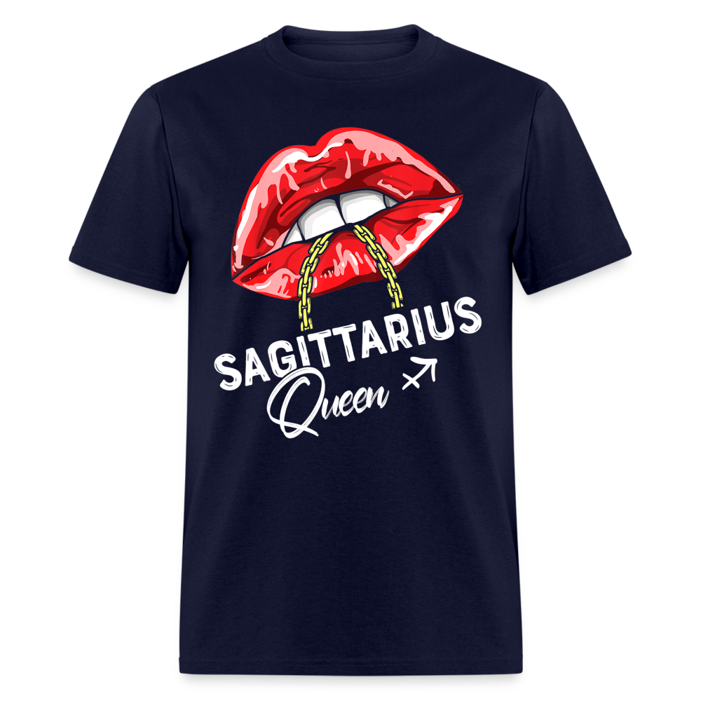 SAGITTARIUS RED LIPS SHIRT - navy