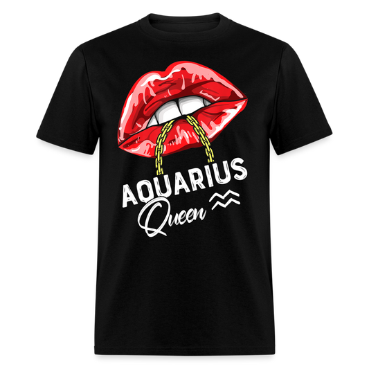 AQUARIUS RED LIPS SHIRT - black