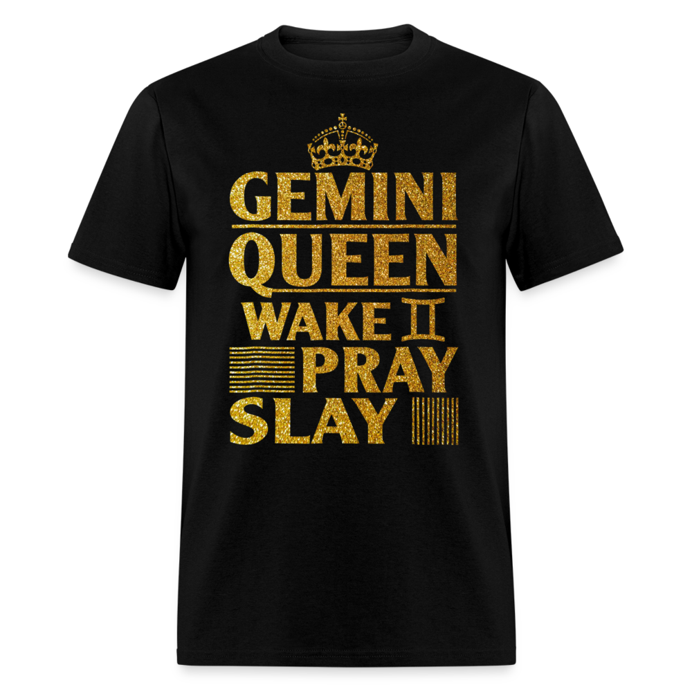 GEMINI QUEEN GOLD SLAY SHIRT - black