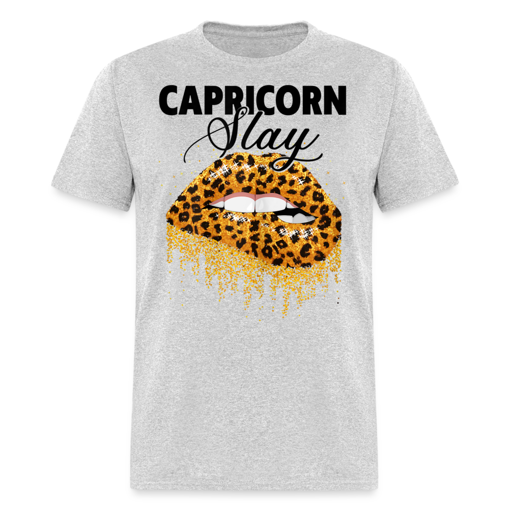 CAPRICORN LEOPARD LIPS SHIRT - heather gray