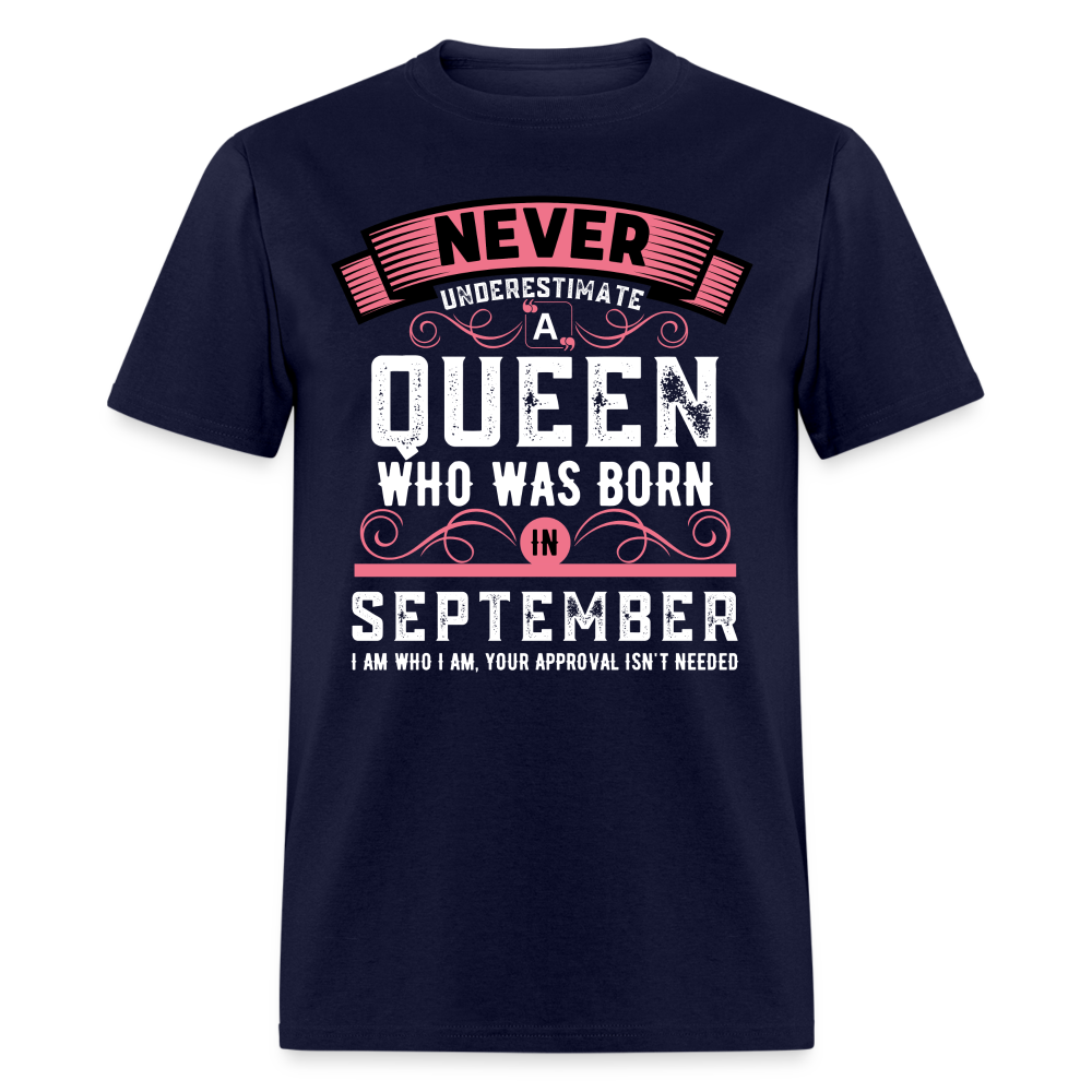 NEVER UNDERESTIMATE SEPTEMBER QUEEN - navy
