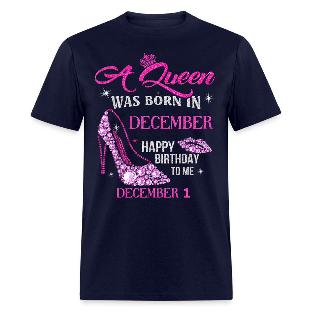 1ST DECEMBER QUEEN UNISEX SHIRT - navy