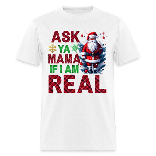 ASK MAMA CHRISTMAS SHIRT - white