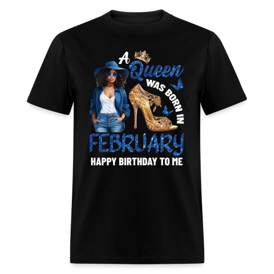 QUEEN BORN IN FEB SHIRT - black