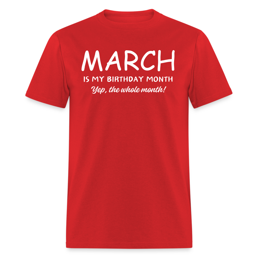 MARCH MY BIRTHDAY MONTH - red