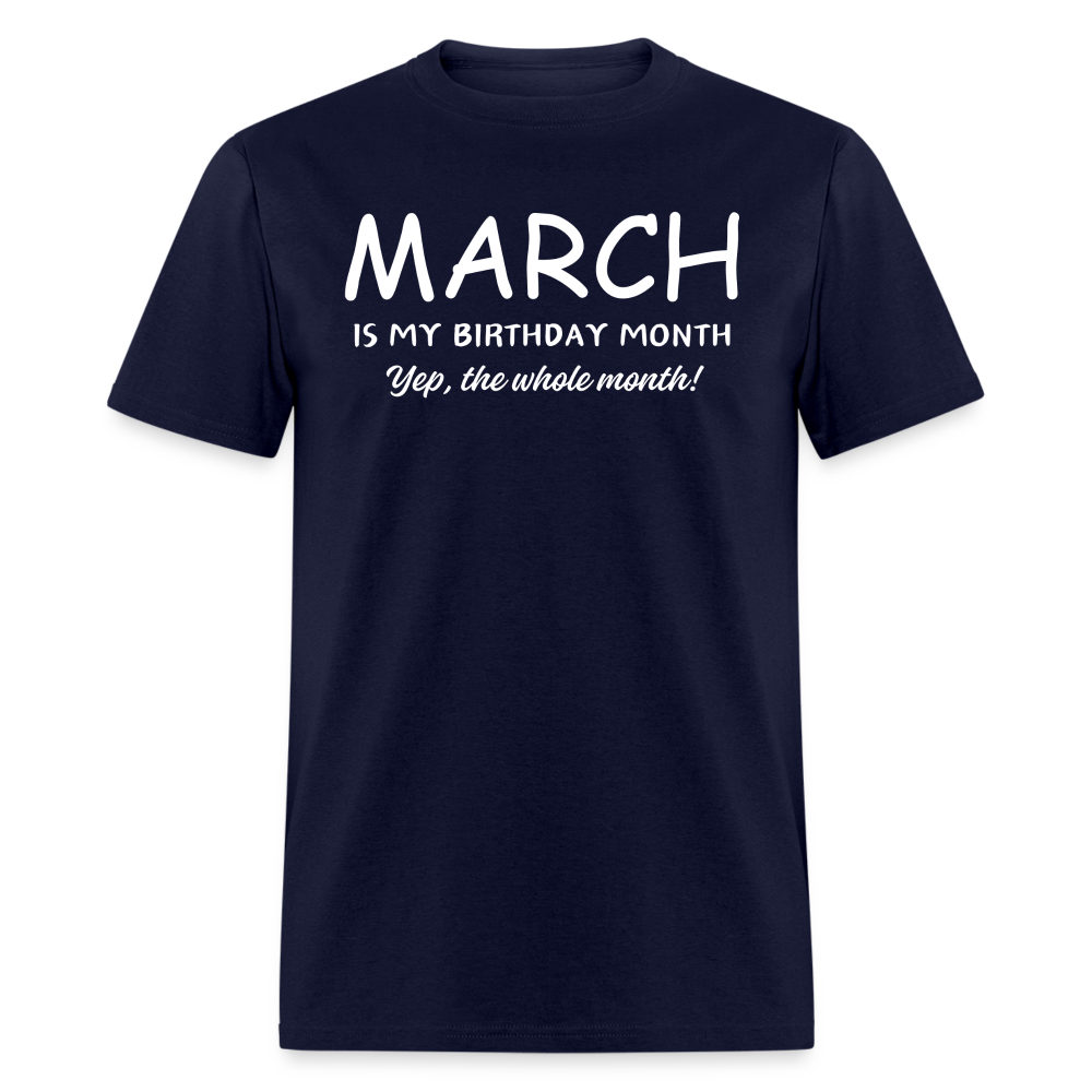 MARCH MY BIRTHDAY MONTH - navy