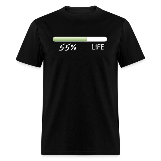 55 PERCENT LIFE BIRTHDAY SHIRT - black