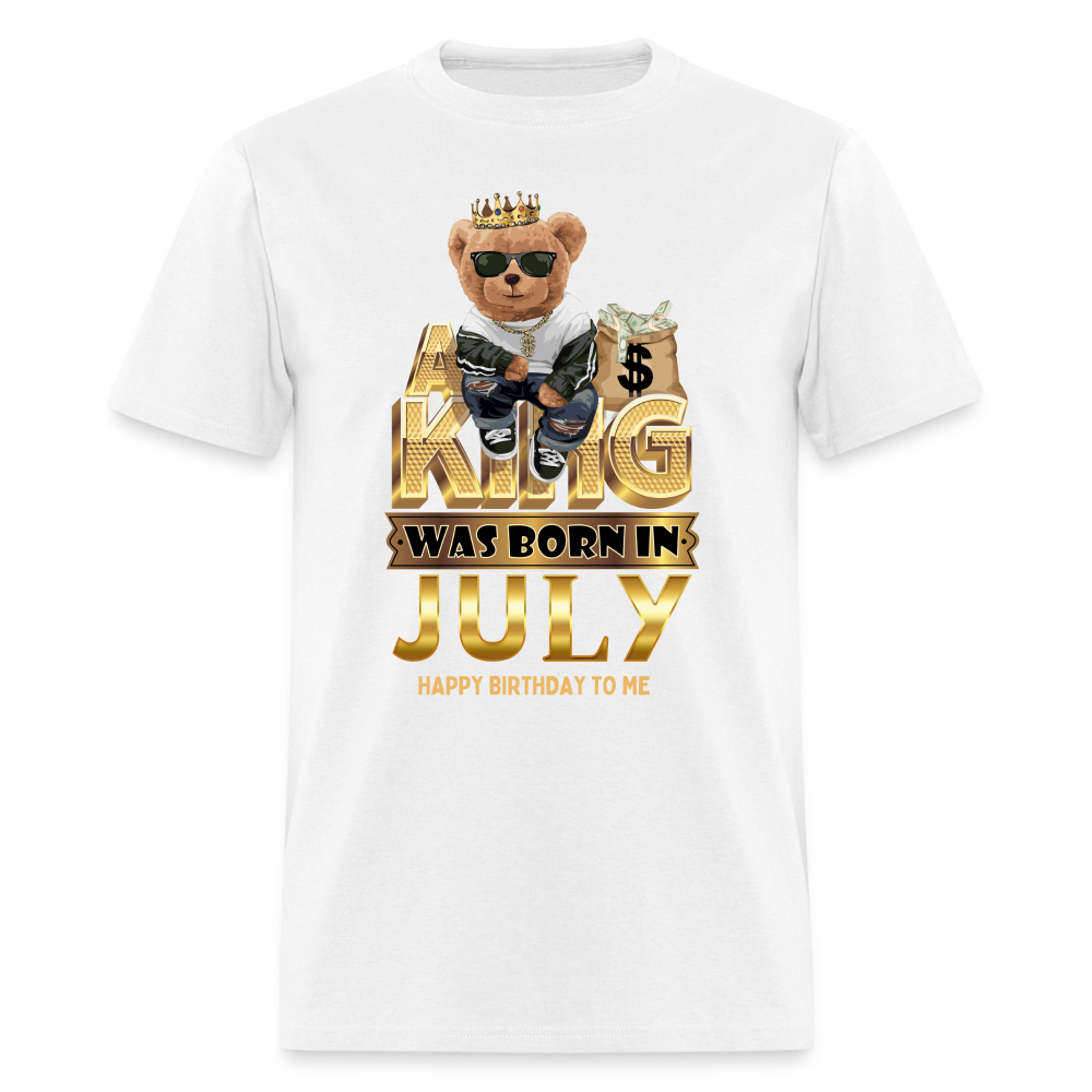 A KING WAS BORN IN JULY - white