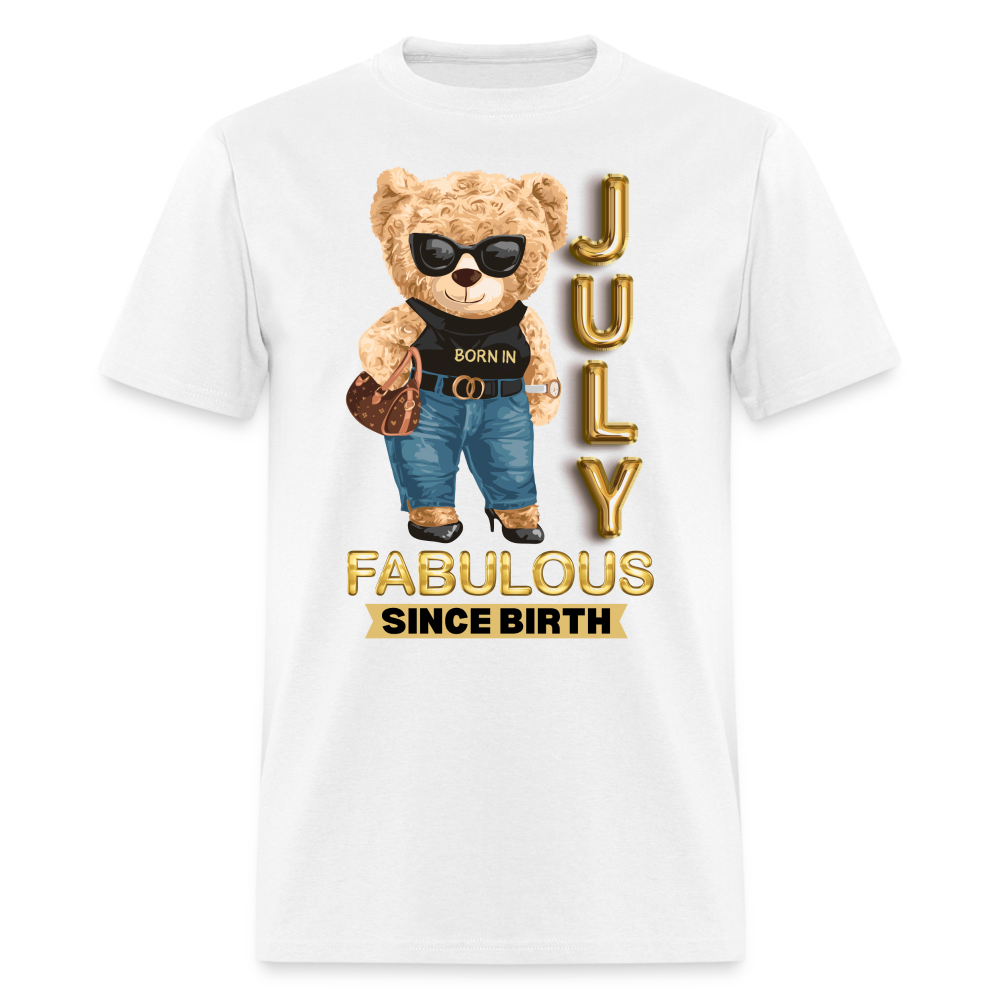 BORN IN JULY FAB SINCE BIRTH - white