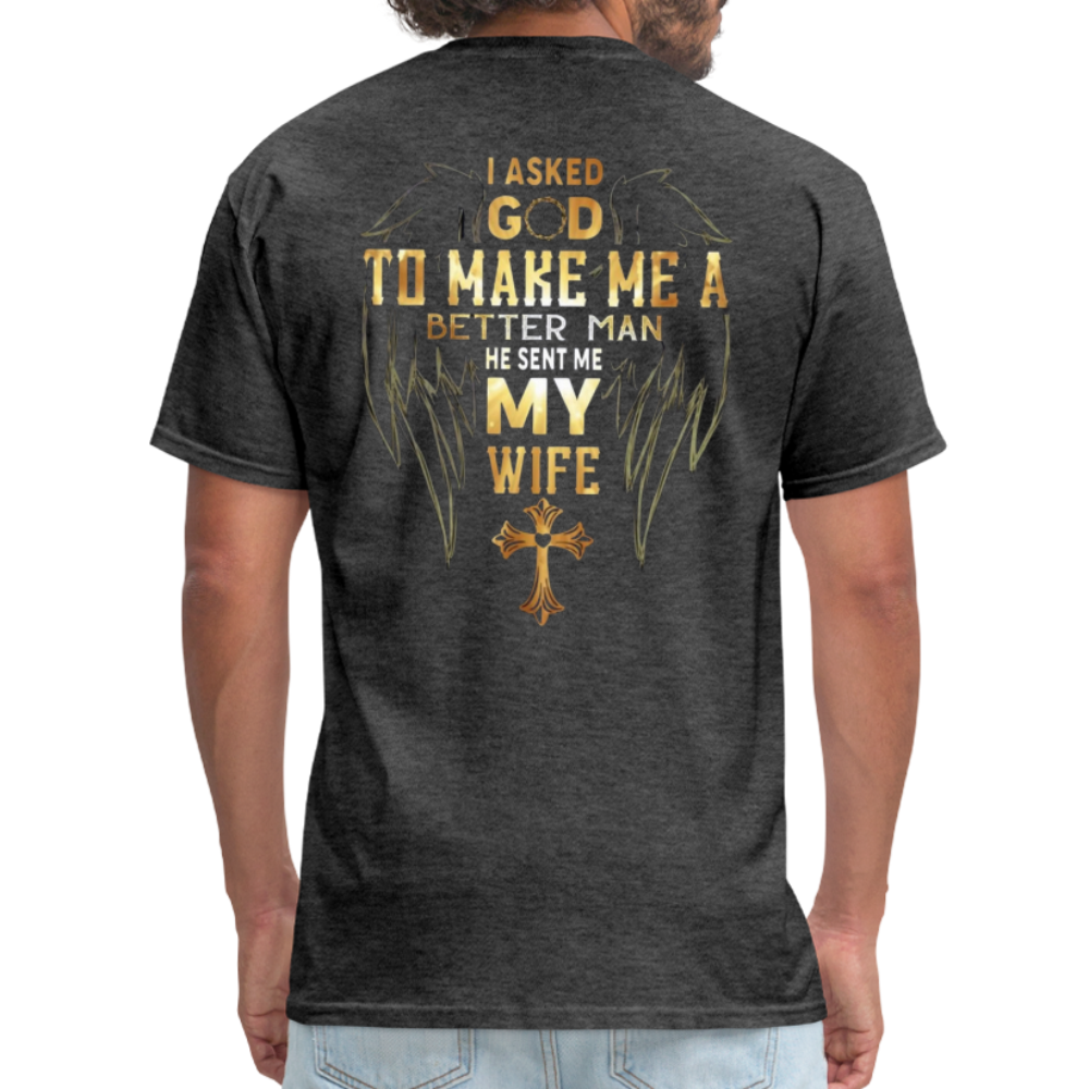 HE SENT ME MY WIFE - BACK PRINT - heather black