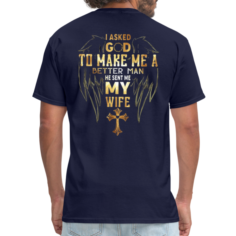 HE SENT ME MY WIFE - BACK PRINT - navy