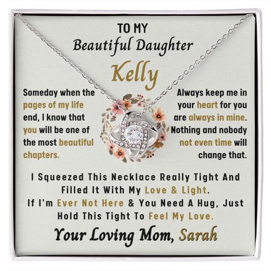BEAUTIFUL DAUGHTER CUSTOM LOVEKNOT NECKLACE
