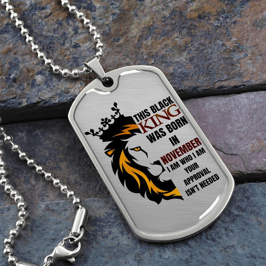 BLACK NOVEMBER KING TAG NECKLACE