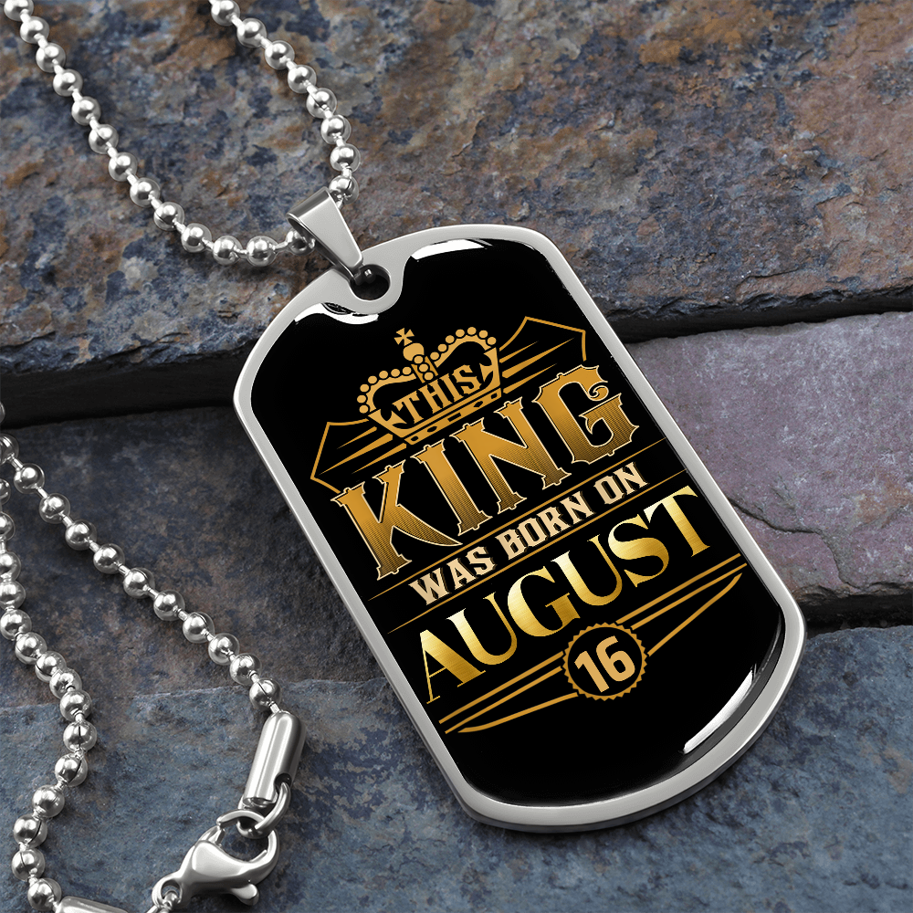 AUGUST 16TH TAG NECKLACE