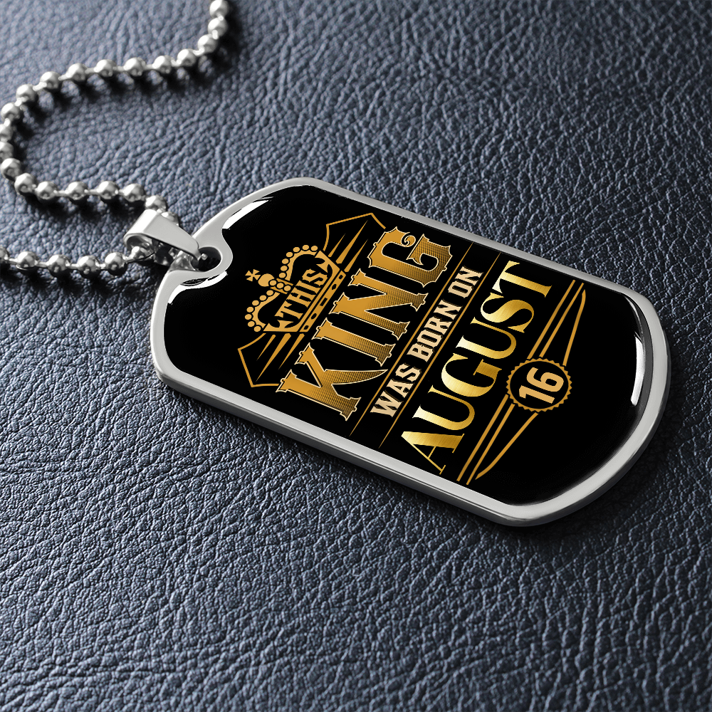 AUGUST 16TH TAG NECKLACE