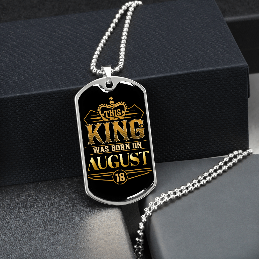 AUGUST 18TH TAG NECKLACE