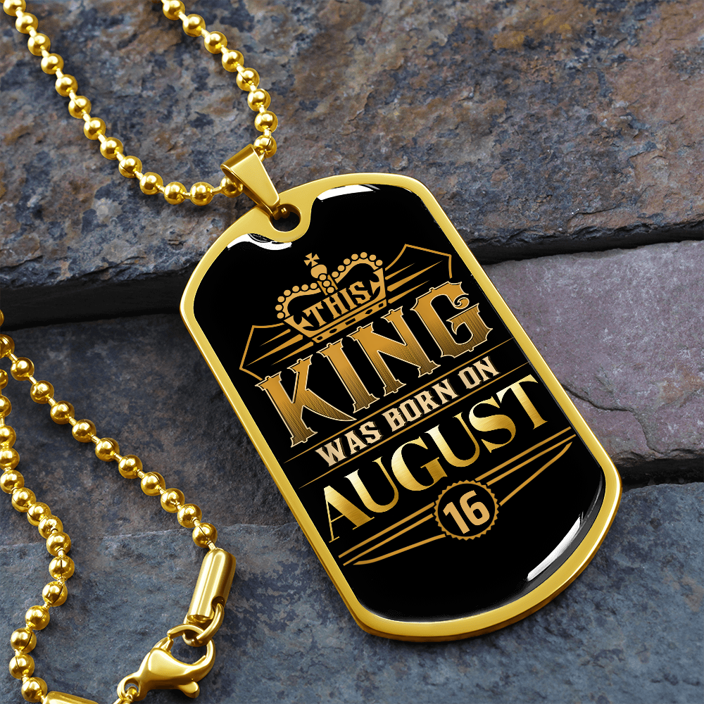 AUGUST 16TH TAG NECKLACE