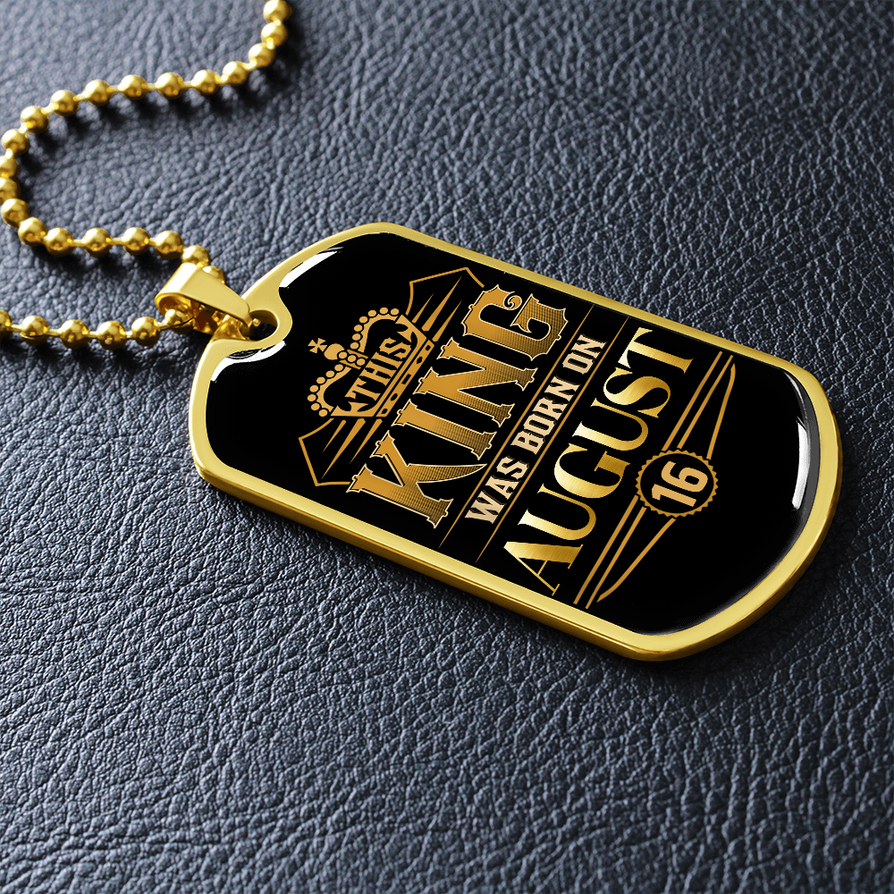 AUGUST 16TH TAG NECKLACE