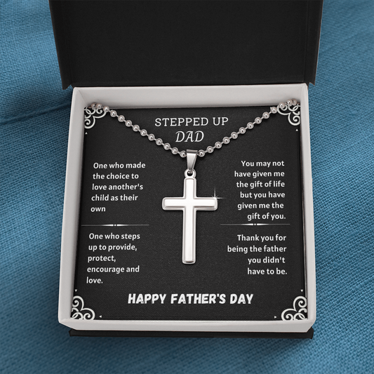 STEPPED UP DAD CROSS NECKLACE