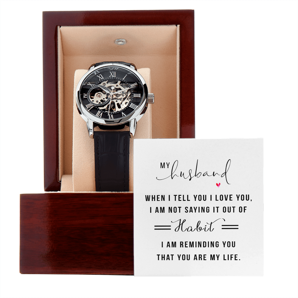 HUSBAND MY LIFE OPENWORK WATCH