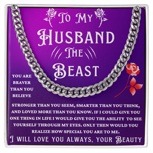 HUSBAND THE BEAST CUBAN CHAIN NECKLACE