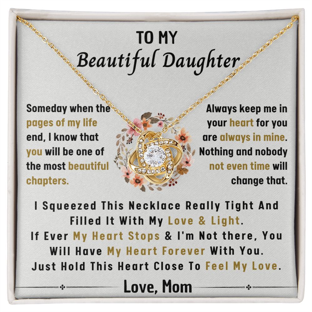 DAUGHTER BEAUTIFUL CHAPTER LOVE KNOT NECKLACE