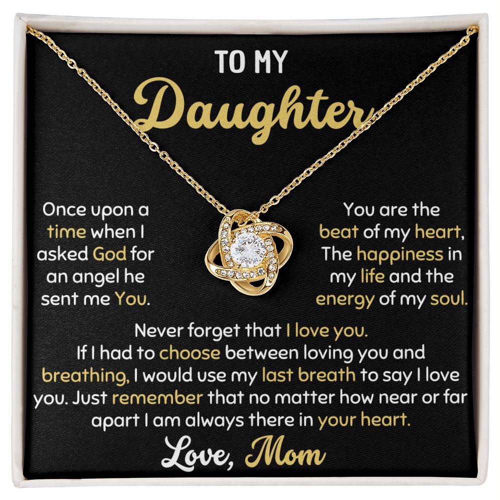 MY ANGEL DAUGHTER LOVE KNOT NECKLACE