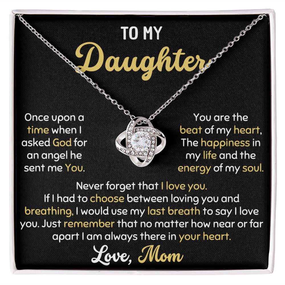 MY ANGEL DAUGHTER LOVE KNOT NECKLACE