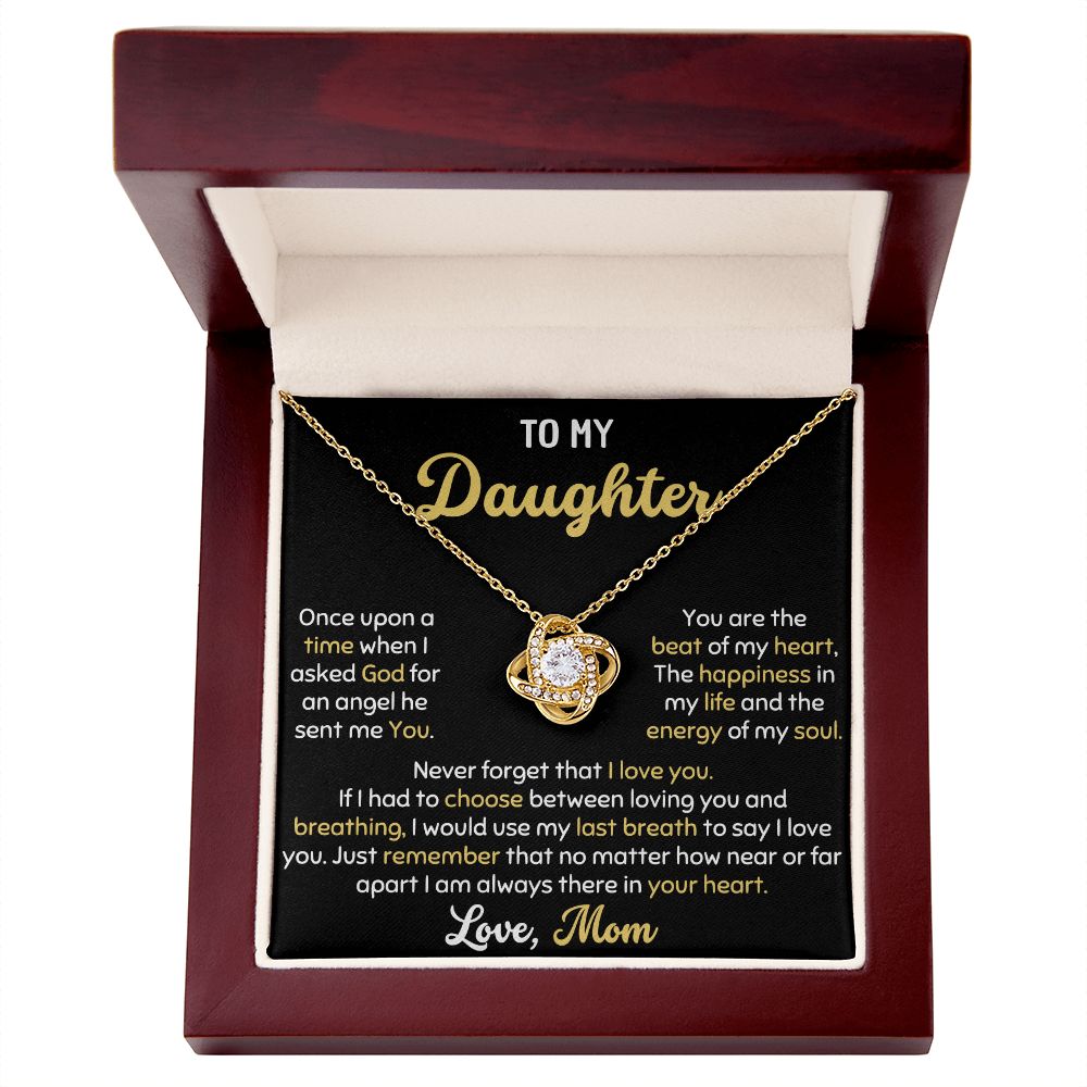 MY ANGEL DAUGHTER LOVE KNOT NECKLACE