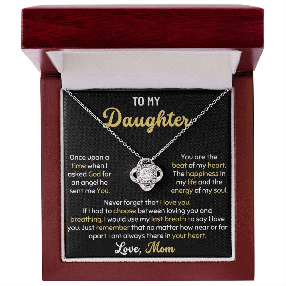 MY ANGEL DAUGHTER LOVE KNOT NECKLACE