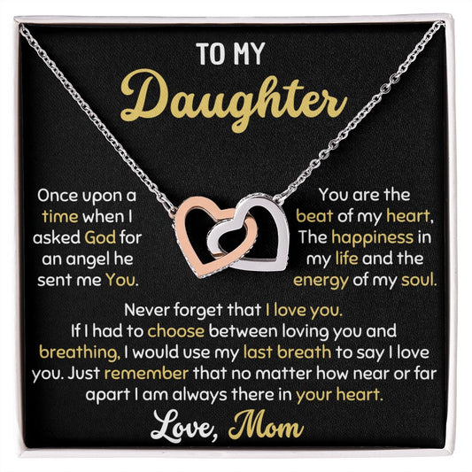 MOM DAUGHTER HAPPINESS HEART NECKLACE